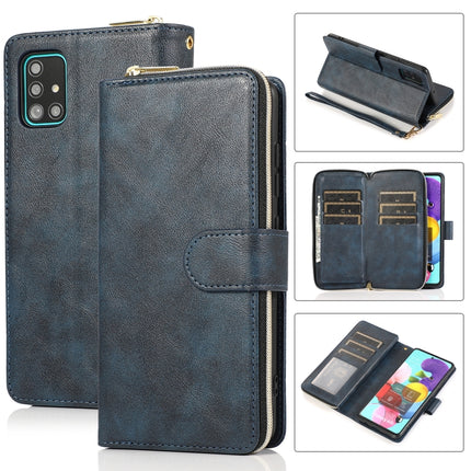 Zipper Wallet Bag Horizontal Flip PU Leather Case with Holder & 9 Card Slots & Wallet & Lanyard & Photo Frame, For Samsung Galaxy A51, For Samsung Galaxy A51 5G, For Samsung Galaxy A70, For Samsung Galaxy A71