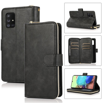 Zipper Wallet Bag Horizontal Flip PU Leather Case with Holder & 9 Card Slots & Wallet & Lanyard & Photo Frame, For Samsung Galaxy A51, For Samsung Galaxy A51 5G, For Samsung Galaxy A70, For Samsung Galaxy A71