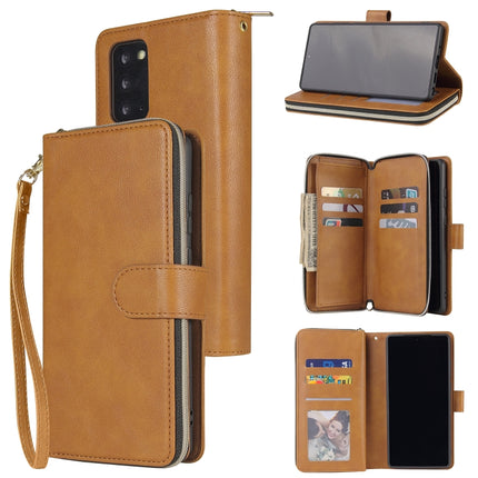 Zipper Wallet Bag Horizontal Flip PU Leather Case with Holder & 9 Card Slots & Wallet & Lanyard & Photo Frame, For Samsung Galaxy Note20 Ultra, For Samsung Galaxy S20 FE 5G