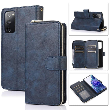 Zipper Wallet Bag Horizontal Flip PU Leather Case with Holder & 9 Card Slots & Wallet & Lanyard & Photo Frame, For Samsung Galaxy Note20 Ultra, For Samsung Galaxy S20 FE 5G