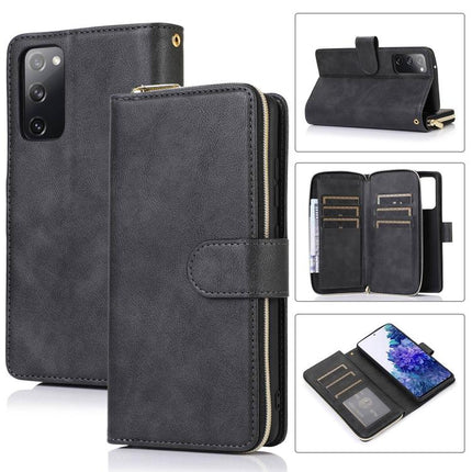 Zipper Wallet Bag Horizontal Flip PU Leather Case with Holder & 9 Card Slots & Wallet & Lanyard & Photo Frame, For Samsung Galaxy Note20 Ultra, For Samsung Galaxy S20 FE 5G