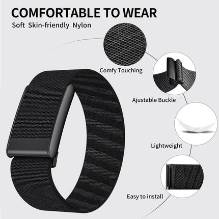 xDfind Black Buckle Sport Elastic Twill Pattern Nylon Watch Band, For WHOOP 5.0 Standard Version