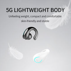 YX08 Ultra-light Ear-hook Wireless V5.0 Bluetooth Earphones Ear Clip Stereo Bluetooth Headset with Mic, Single