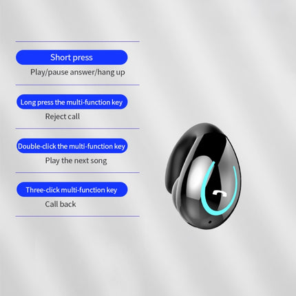 YX08 Ultraleichter kabelloser V5.0-Bluetooth-Ohrhörer mit Ohrbügel, Ohrclip, Stereo-Bluetooth-Headset mit Mikrofon, Einzel