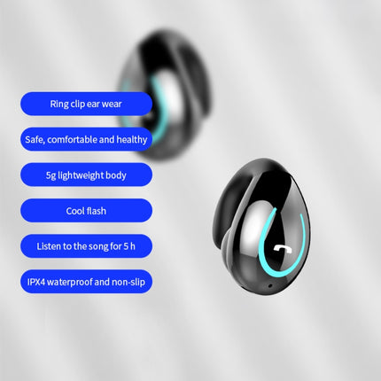 YX08 Ultraleichter kabelloser V5.0-Bluetooth-Ohrhörer mit Ohrbügel, Ohrclip, Stereo-Bluetooth-Headset mit Mikrofon, Einzel