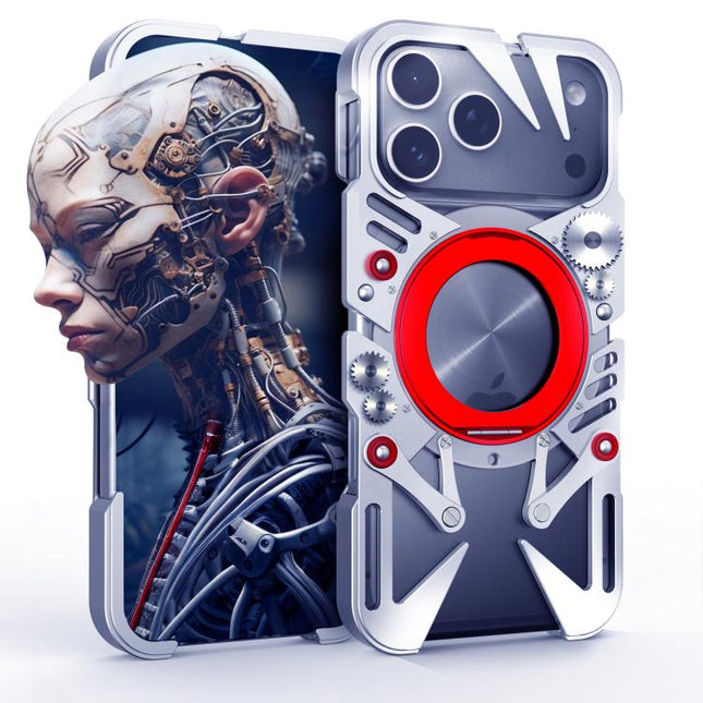 Rotating Bracket MagSafe Hollow Metal Phone Case with Lanyard, For iPhone 17e / 16e, For iPhone 17 Pro Max, For iPhone 17 Pro, For iPhone 17, For iPhone 16 Pro Max, For iPhone 16 Pro, For iPhone 16 Plus, For iPhone 16