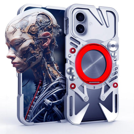 Rotating Bracket MagSafe Hollow Metal Phone Case with Lanyard, For iPhone 17e / 16e, For iPhone 17 Pro Max, For iPhone 17 Pro, For iPhone 17, For iPhone 16 Pro Max, For iPhone 16 Pro, For iPhone 16 Plus, For iPhone 16
