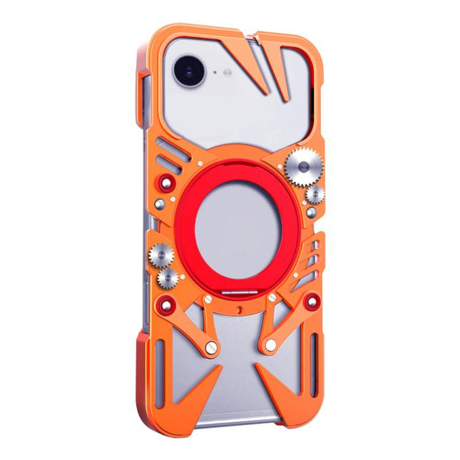 Rotating Bracket MagSafe Hollow Metal Phone Case with Lanyard, For iPhone 17e / 16e, For iPhone 17 Pro Max, For iPhone 17 Pro, For iPhone 17, For iPhone 16 Pro Max, For iPhone 16 Pro, For iPhone 16 Plus, For iPhone 16