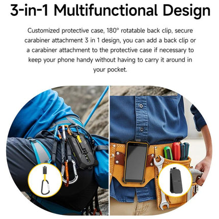 Ulefone Armor Back Clip Phone Case with Carabiner, For Ulefone RugKing 2 Pro, For Ulefone RugKing 3 Pro, For Ulefone RugKing 4 Pro, For Ulefone RugKing