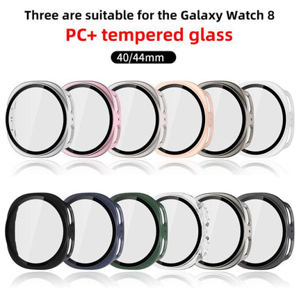 xDfind Tempered Film Integrated Frosted PC Watch Protective Cover, For Samsung Galaxy Watch9 / 8 44mm, For Samsung Galaxy Watch9 / 8 40mm