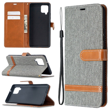 Color Matching Denim Texture Horizontal Flip Leather Case with Holder & Card Slots & Wallet & Lanyard, For Samsung Galaxy A42 5G