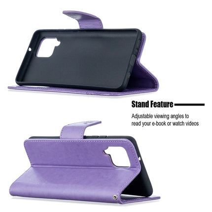 Embossing Two Butterflies Pattern Horizontal Flip PU Leather Case with Holder & Card Slot & Wallet & Lanyard, For Samsung Galaxy A42 5G