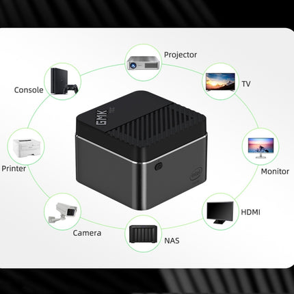 GMK NucBox Windows 10 System Mini PC, Intel Celeron J4125 Quad Core 64bit 14nm 2GHz-2.7GHz, Support WiFi & Bluetooth & RJ45,, 8GB+128GB,EU Plug