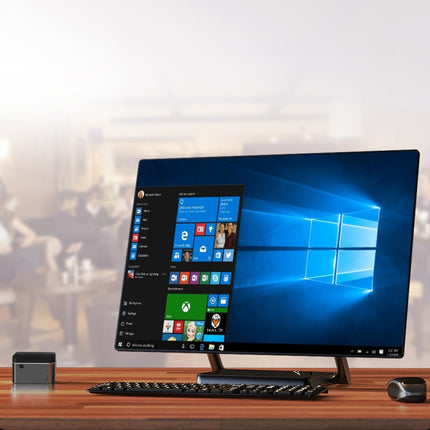 GMK NucBox Windows 10 System Mini PC, Intel Celeron J4125 Quad Core 64bit 14nm 2GHz-2.7GHz, Support WiFi & Bluetooth & RJ45,, 8GB+128GB,EU Plug