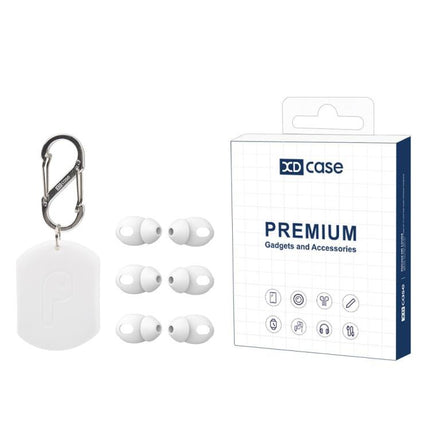 XDcase 3 Pairs Silicone Cover Ear Caps with Storage Case & Carabiner, For AirPods 4
