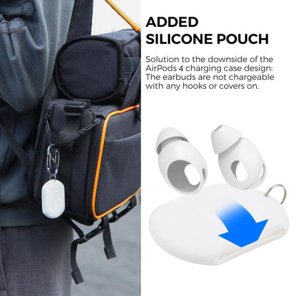 XDcase 3 Pairs Silicone Cover Ear Caps with Storage Case & Carabiner, For AirPods 4