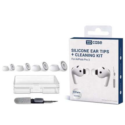XDcase 4 Pairs Replacement Silicone Ear Tips with Storage & Cleaning Kit, For AirPods Pro 3