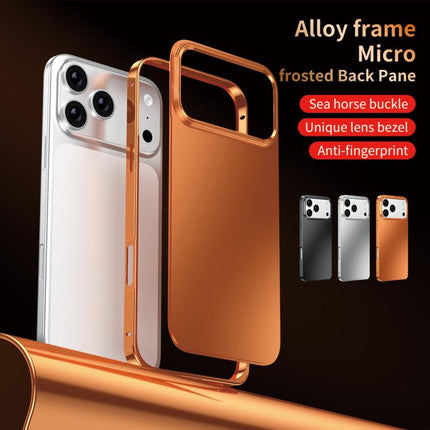 Metal Frame Micro-frosted Back Panel Phone Case, For iPhone 17 Pro Max, For iPhone 17 Pro, For iPhone 17, For iPhone Air, For iPhone 16 Pro Max, For iPhone 16 Pro, For iPhone 15 Pro Max, For iPhone 15 Pro