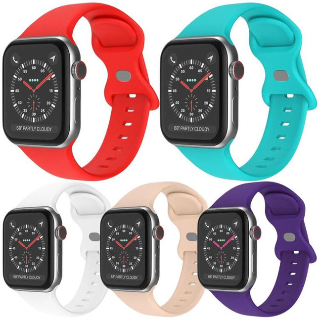 5 Pack xDfind Butterfly Buckle Silicone Watch Band, For Apple Watch 42 / 44 / 45 / 46 / 49mm, For Apple Watch 38 / 40 / 41 / S11 42mm