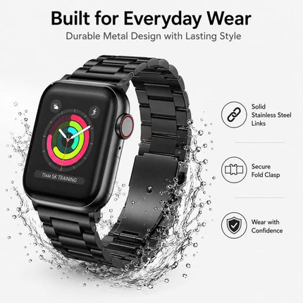 5 Pack xDfind Three Beads Fold Buckle Stainless Steel Watch Band, For Apple Watch 42 / 44 / 45 / 46 / 49mm, For Apple Watch 38 / 40 / 41 / S11 42mm