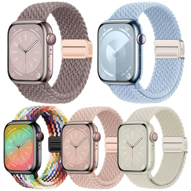 5 Pack xDfind Magnetic Buckle Loop Woven Watch Band, For Apple Watch 42 / 44 / 45 / 46 / 49mm, For Apple Watch 38 / 40 / 41 / S11 42mm