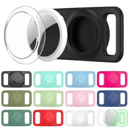 xDfind Silicone Pet Collar Tracker Transparent PC Cover, For AirTag 2nd Gen / AirTag 1st Gen