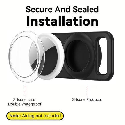 xDfind Silicone Pet Collar Tracker Transparent PC Cover, For AirTag 2nd Gen / AirTag 1st Gen