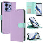For Motorola Edge 50 Pro / Purple+Mint Green