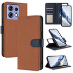 For Motorola Edge 50 Pro / Brown+Dark Blue
