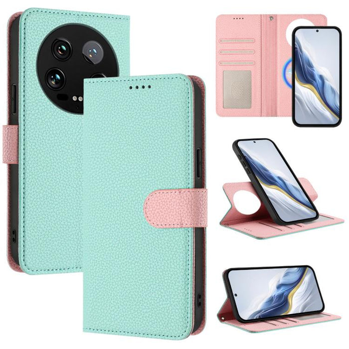 Detachable Litchi Texture Magnetic Vegan Leather Phone Case, For Xiaomi 14 Ultra