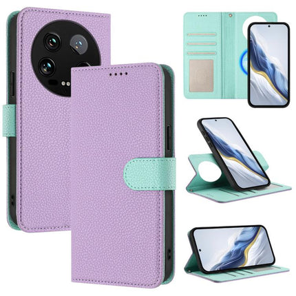 Detachable Litchi Texture Magnetic Vegan Leather Phone Case, For Xiaomi 14 Ultra