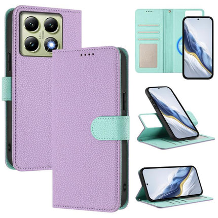 Detachable Litchi Texture Magnetic Vegan Leather Phone Case, For Xiaomi 15 Pro, For Xiaomi 15, For Xiaomi 14T Pro, For Xiaomi 14T
