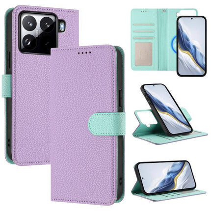 Detachable Litchi Texture Magnetic Vegan Leather Phone Case, For Xiaomi 15 Pro, For Xiaomi 15, For Xiaomi 14T Pro, For Xiaomi 14T