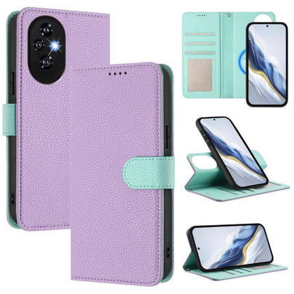 Detachable Litchi Texture Magnetic Vegan Leather Phone Case, For Honor X6b 4G, For Honor 200, For Honor 200 Pro, For Honor 200 Lite Global