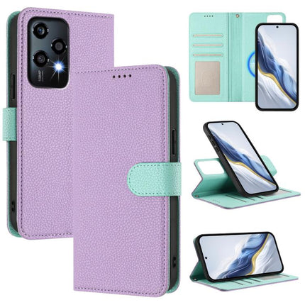 Detachable Litchi Texture Magnetic Vegan Leather Phone Case, For Honor X6b 4G, For Honor 200, For Honor 200 Pro, For Honor 200 Lite Global