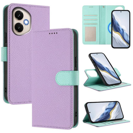 Detachable Litchi Texture Magnetic Vegan Leather Phone Case, For Honor 400 Pro Global 160.8mm, For Honor 400 Lite Global, For Honor 400 Global 156.5mm, For Honor X8c 4G