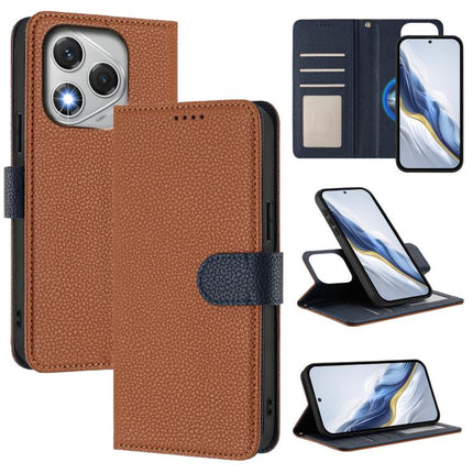 Detachable Litchi Texture Magnetic Vegan Leather Phone Case, For Honor 400 Pro Global 160.8mm, For Honor 400 Lite Global, For Honor 400 Global 156.5mm, For Honor X8c 4G