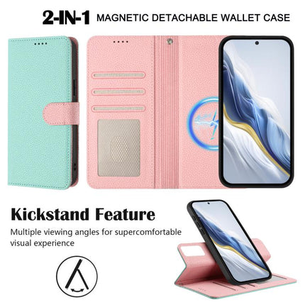 Detachable Litchi Texture Magnetic Vegan Leather Phone Case, For Honor 400 Pro Global 160.8mm, For Honor 400 Lite Global, For Honor 400 Global 156.5mm, For Honor X8c 4G
