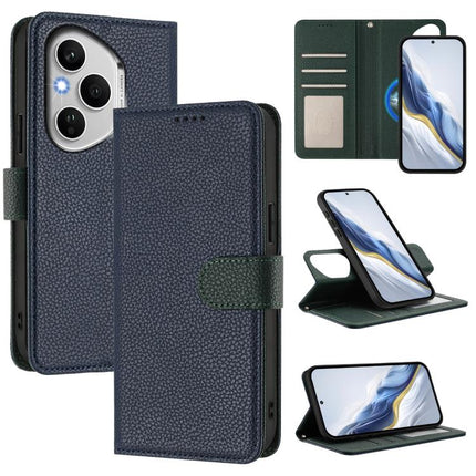 Detachable Litchi Texture Magnetic Vegan Leather Phone Case, For Honor 400 Pro Global 160.8mm, For Honor 400 Lite Global, For Honor 400 Global 156.5mm, For Honor X8c 4G