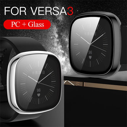 xDfind Tempered Film Integrated PC Watch Protective Cover, For Fitbit Versa 4, For Fitbit Versa 3