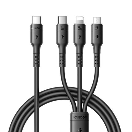 JOYROOM A61 OmniGo Series 3.5A USB-C / Type-C to 8 Pin + USB-C / Type-C, Micro USB 3 in 1 Charging Cable, 1.2m