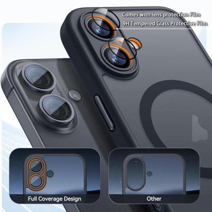 XDcase Skin Feel Magnetic Frosted Phone Case with Lens Film, For iPhone 17e / 16e, For iPhone 16 Pro Max, For iPhone 16 Pro, For iPhone 16 Plus, For iPhone 16