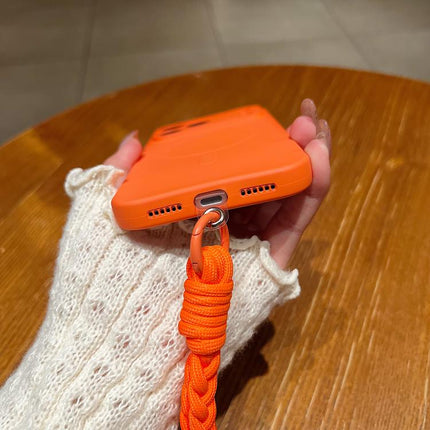 Solid Color Liquid Silicone Magnetic Phone Case with Lanyard, For iPhone 17e / 16e