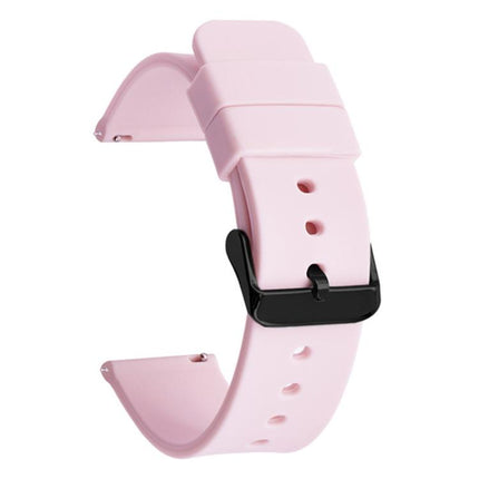 xDfind Stainless Steel Black Pin Buckle Solid Color Silicone Waterproof Watch Band, 16mm