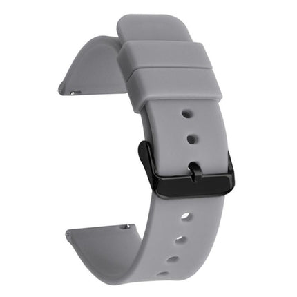 xDfind Stainless Steel Black Pin Buckle Solid Color Silicone Waterproof Watch Band, 16mm