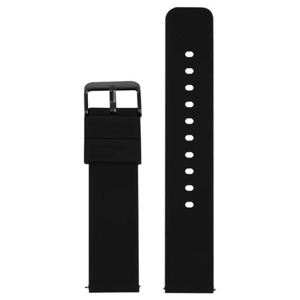 xDfind Stainless Steel Black Pin Buckle Solid Color Silicone Waterproof Watch Band, 18mm