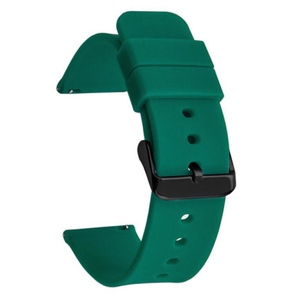 xDfind Stainless Steel Black Pin Buckle Solid Color Silicone Waterproof Watch Band, 21mm
