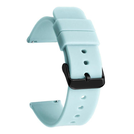 xDfind Stainless Steel Black Pin Buckle Solid Color Silicone Waterproof Watch Band, 21mm