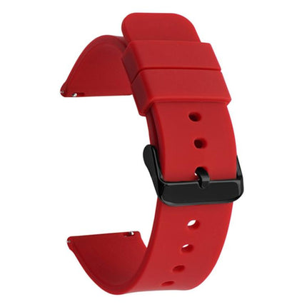 xDfind Stainless Steel Black Pin Buckle Solid Color Silicone Waterproof Watch Band, 21mm