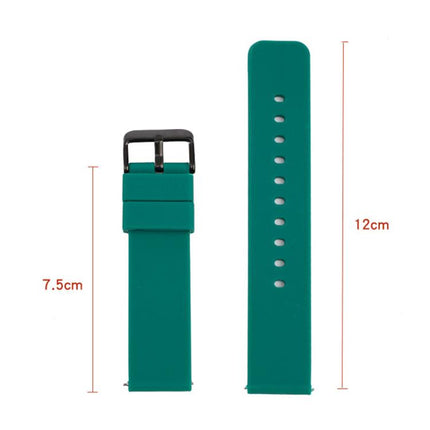 xDfind Stainless Steel Black Pin Buckle Solid Color Silicone Waterproof Watch Band, 18mm